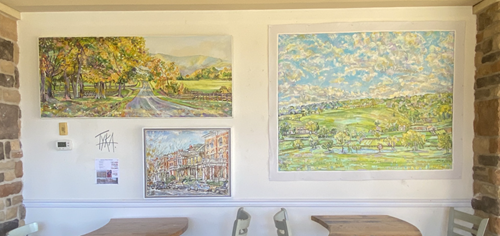 Wall with 3 Paintings by Joanna Tyka